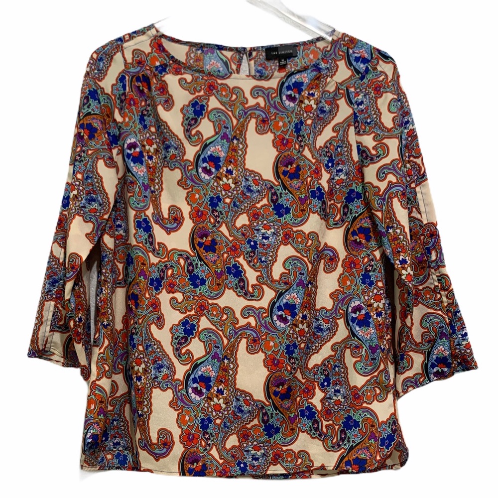 The Limited 3/4 Sleeve Paisley Print Blouse